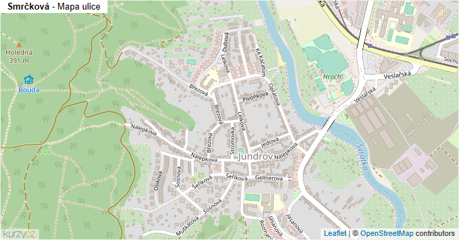 Smrčková - mapa ulice