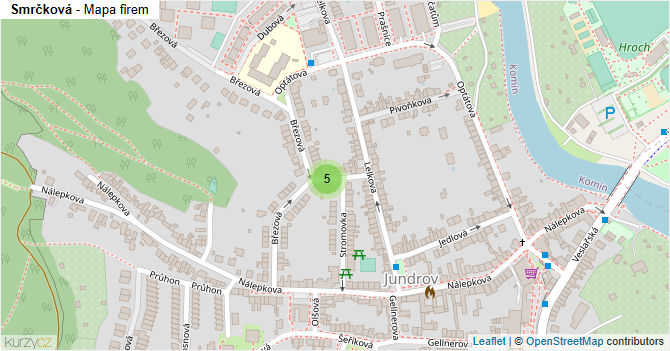 Smrčková - mapa firem