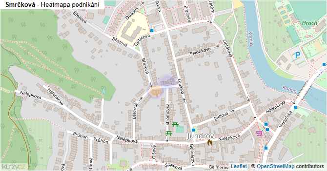 Smrčková - mapa podnikání