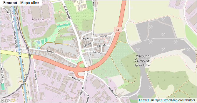 Smutná - mapa ulice