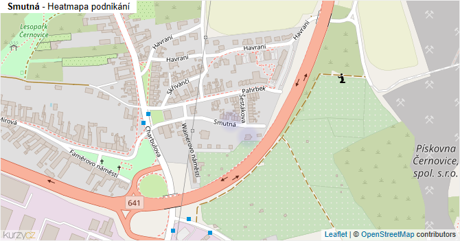Smutná - mapa podnikání