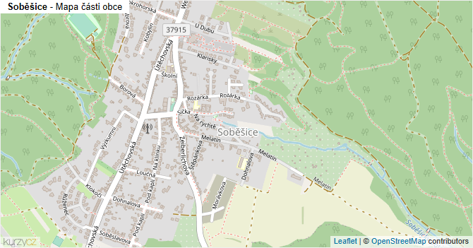 Soběšice - mapa části obce