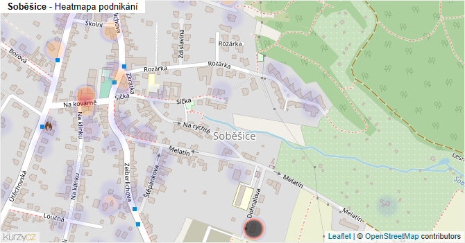 Soběšice - mapa podnikání