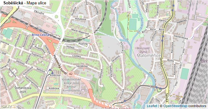 Soběšická - mapa ulice