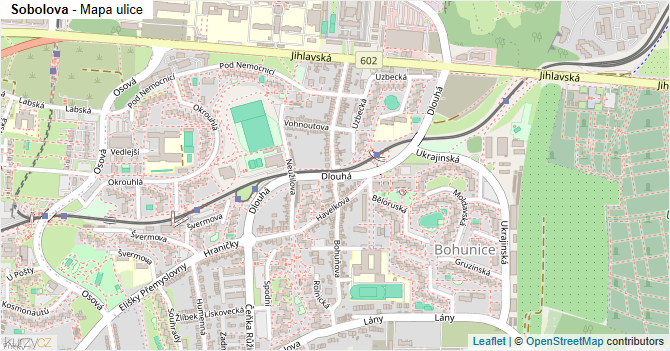 Sobolova - mapa ulice