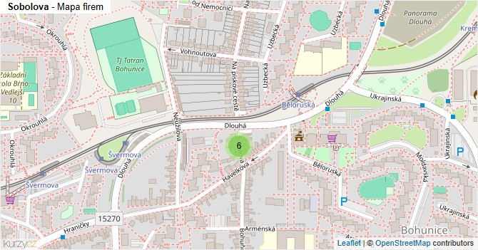 Sobolova - mapa firem