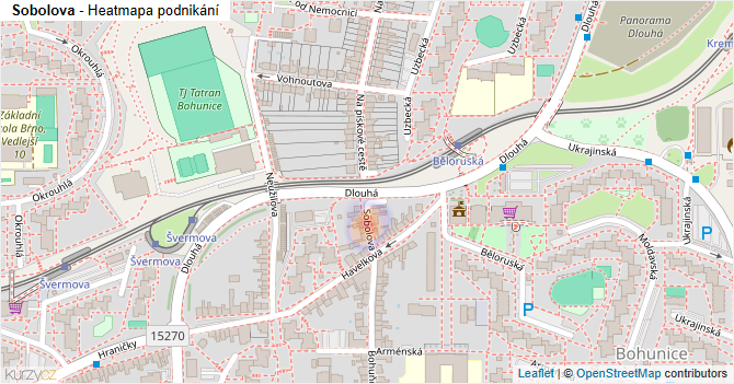 Sobolova - mapa podnikání