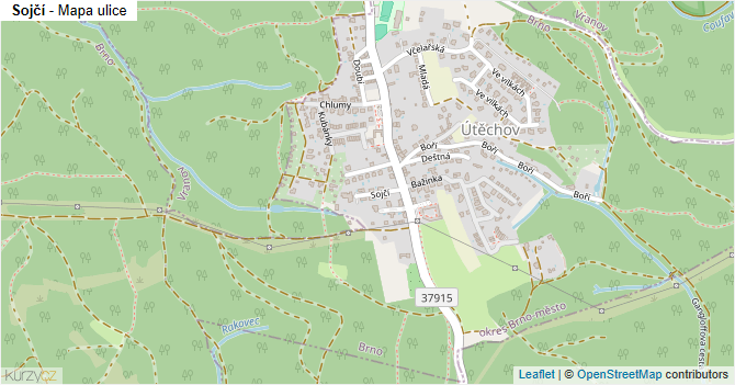 Sojčí - mapa ulice