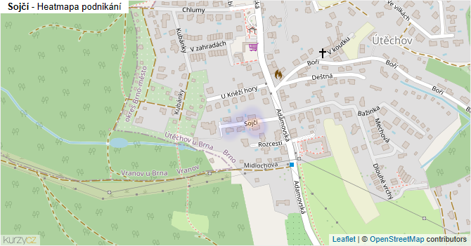 Sojčí - mapa podnikání