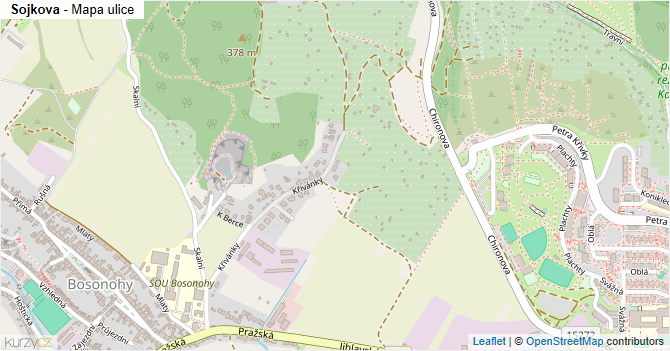 Sojkova - mapa ulice