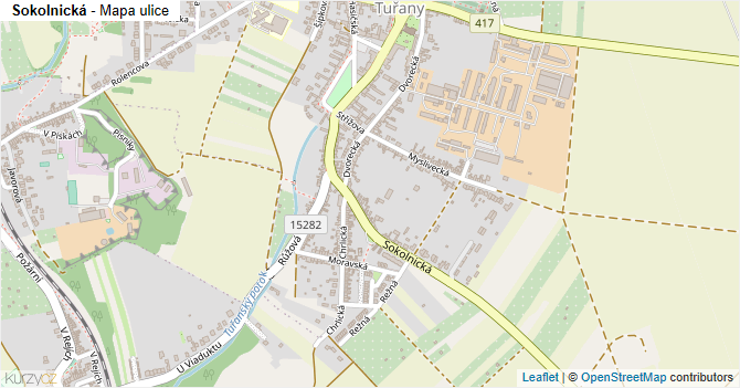 Sokolnická - mapa ulice