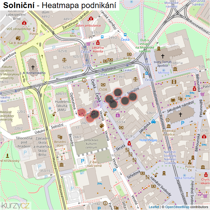Mapa Solniční - Firmy v ulici.
