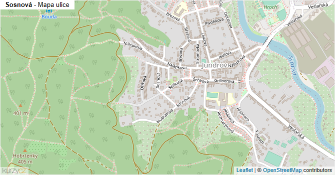 Sosnová - mapa ulice
