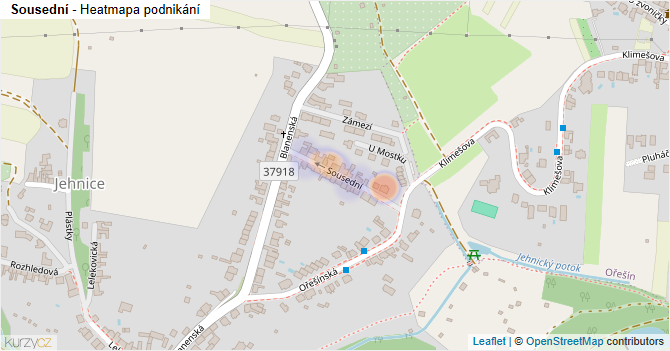 Sousední - mapa podnikání