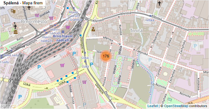 Spálená - mapa firem