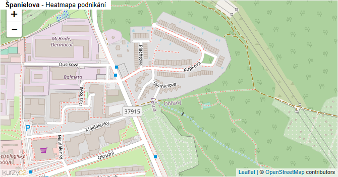 Španielova - mapa podnikání