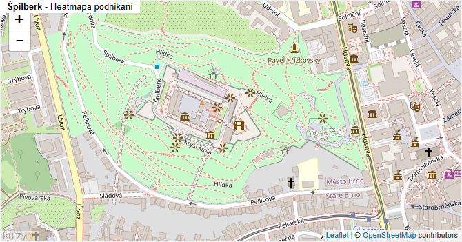 Špilberk - mapa podnikání