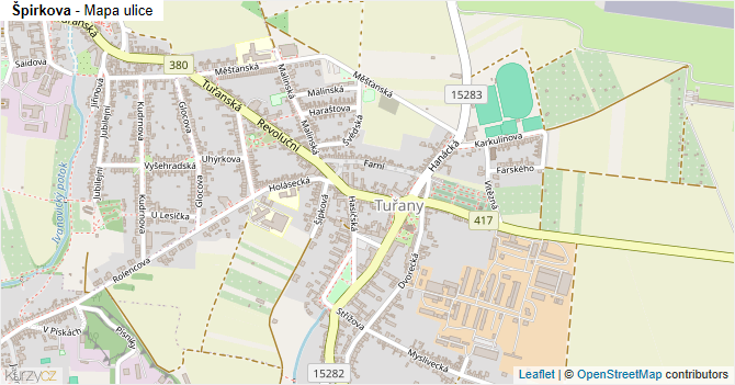 Špirkova - mapa ulice