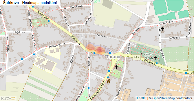 Špirkova - mapa podnikání