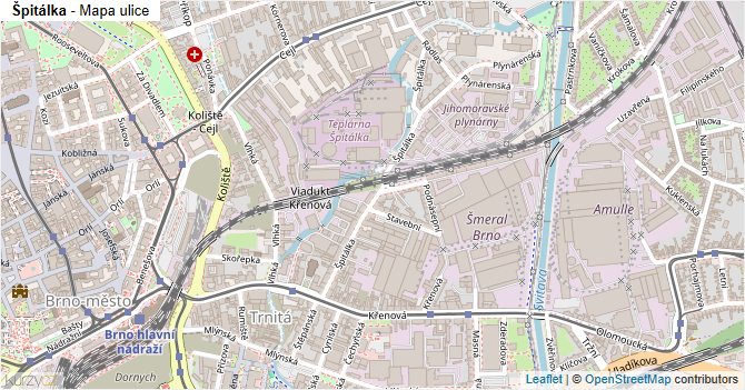 Špitálka - mapa ulice