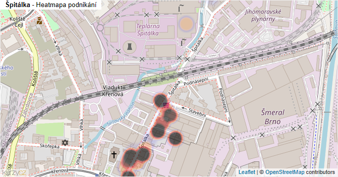 Špitálka - mapa podnikání