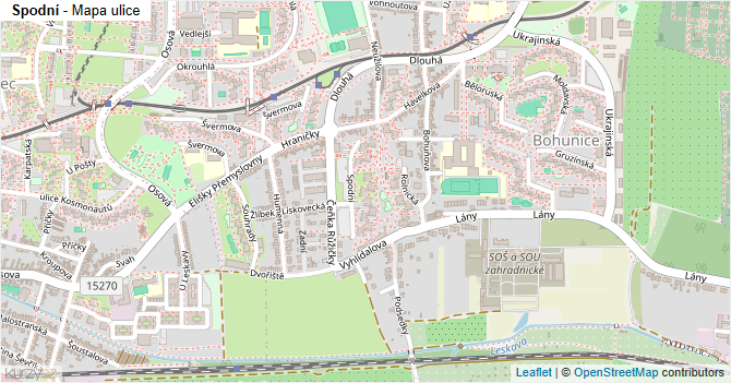 Spodní - mapa ulice