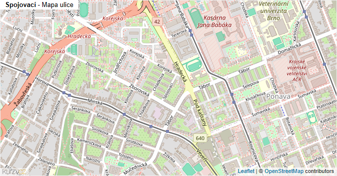 Spojovací - mapa ulice