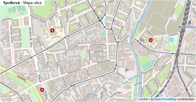 Spolková - mapa ulice