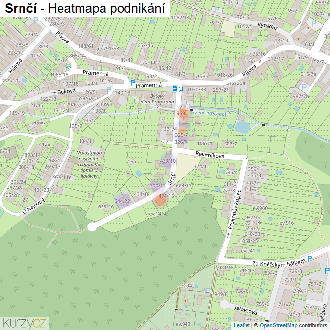 Mapa Srnčí - Firmy v ulici.