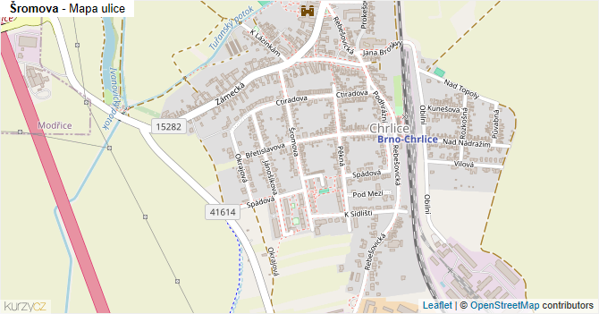 Šromova - mapa ulice