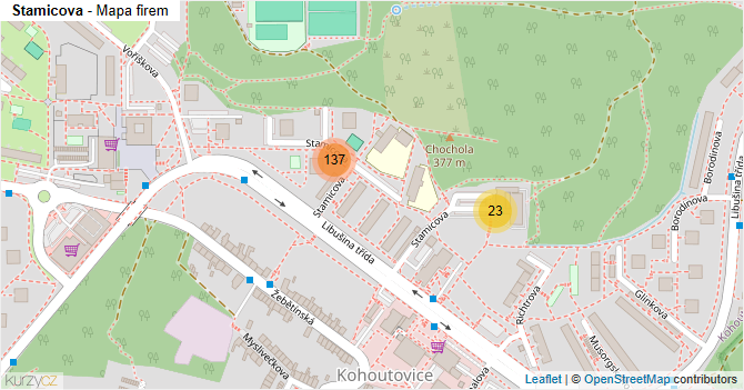 Stamicova - mapa firem