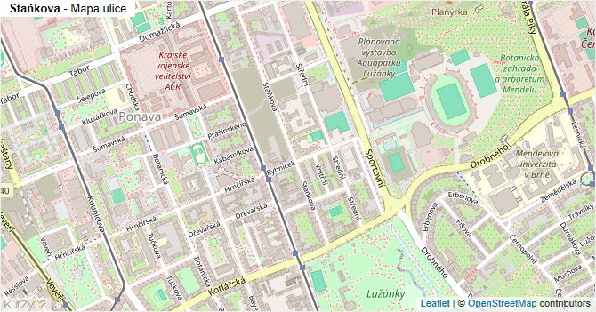 Staňkova - mapa ulice