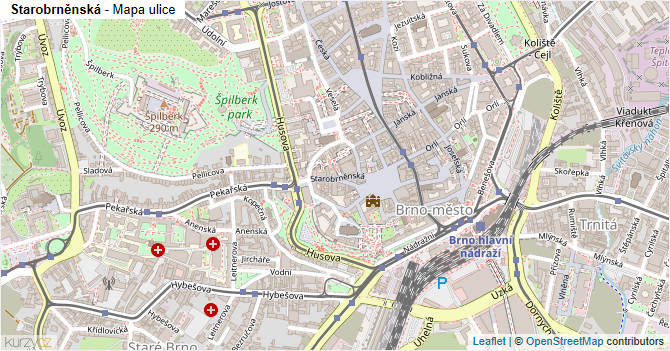 Starobrněnská - mapa ulice