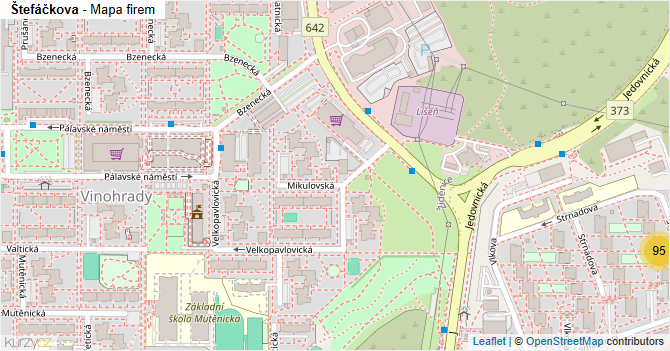Štefáčkova - mapa firem