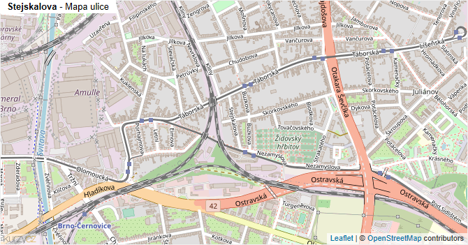 Stejskalova - mapa ulice