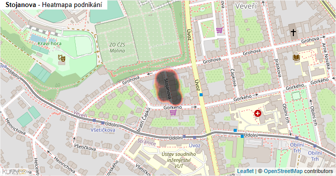 Stojanova - mapa podnikání