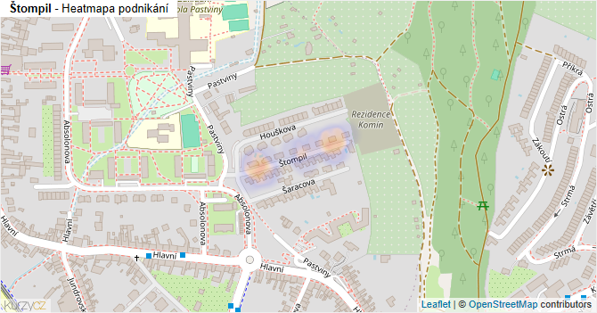 Štompil - mapa podnikání