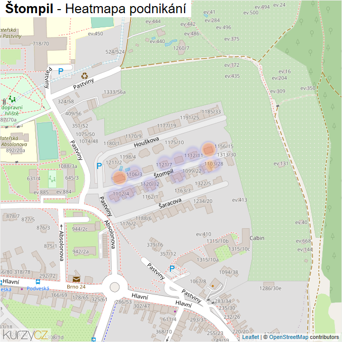 Mapa Štompil - Firmy v ulici.
