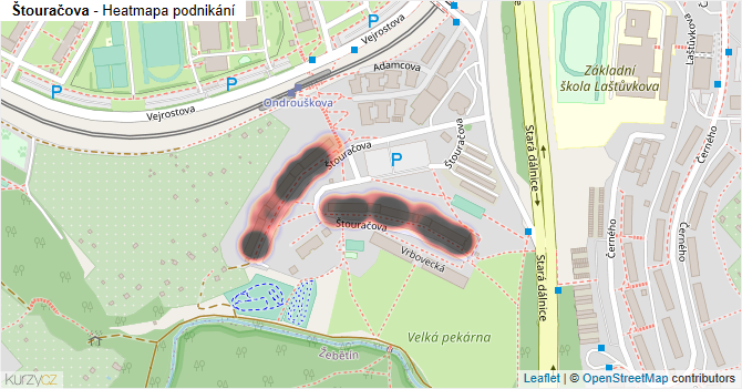 Štouračova - mapa podnikání