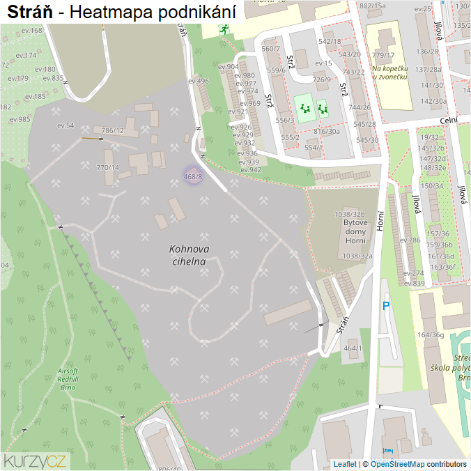 Mapa Stráň - Firmy v ulici.