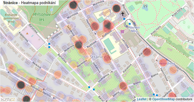 Stránice - mapa podnikání
