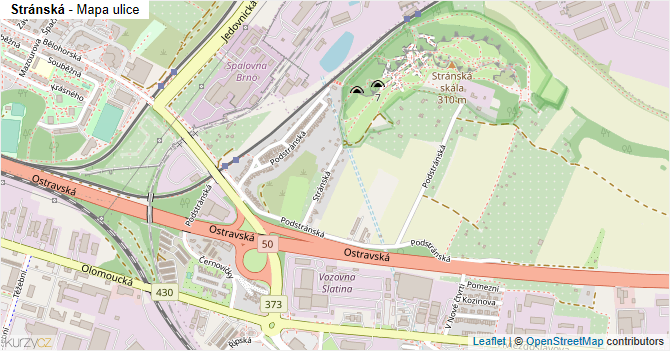 Stránská - mapa ulice