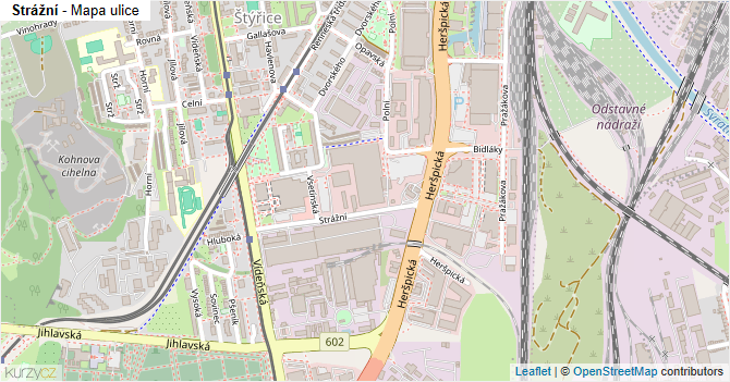 Strážní - mapa ulice