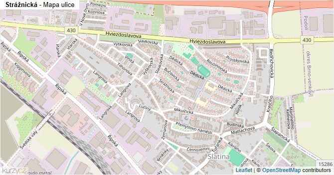 Strážnická - mapa ulice