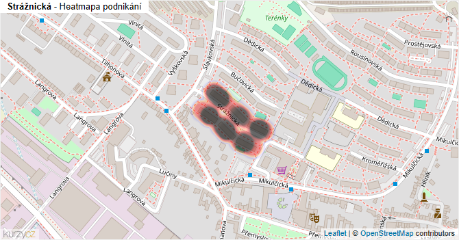 Strážnická - mapa podnikání