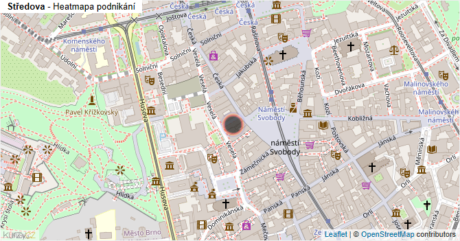 Středova - mapa podnikání