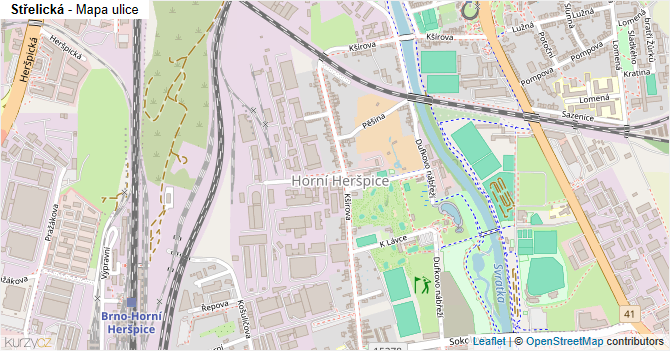 Střelická - mapa ulice