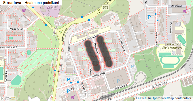 Strnadova - mapa podnikání