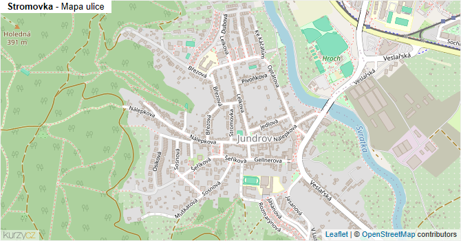 Stromovka - mapa ulice