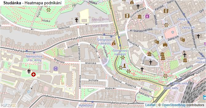 Studánka - mapa podnikání